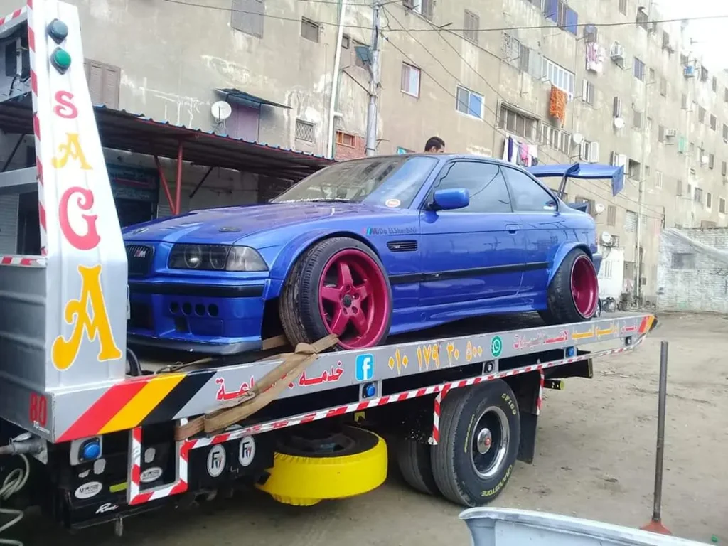 ونش إنقاذ السيارات العالقة في الجراجات الضيقة